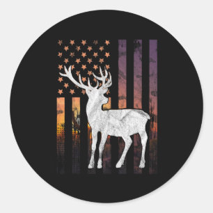 Hunter Hunting Hunt Deer Hunting Buck Elk American Classic Round Sticker