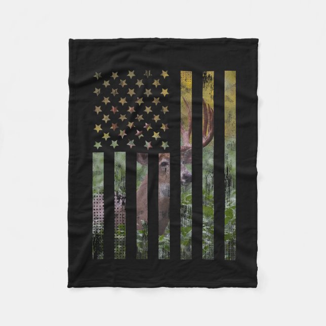 Hunter Hunting Hunt Deer Hunting Buck Elk American Fleece Blanket (Front)