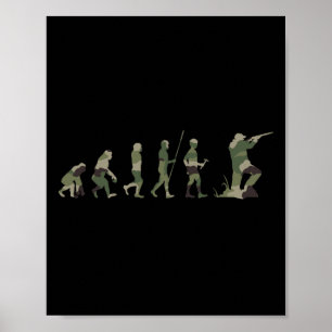 Hunter Hunting Hunt Deer Hunting Buck Elk Camo Cam Poster