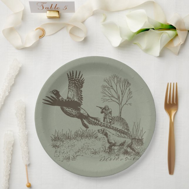 Hunter (Hunting with GSP)  Paper Plate (Wedding)