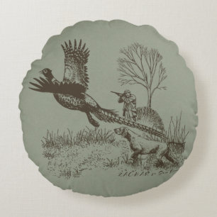 Hunter (Hunting with GSP) Round Cushion