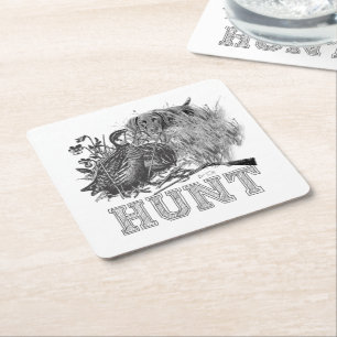 Hunter (Hunting with GSP)    Square Paper Coaster