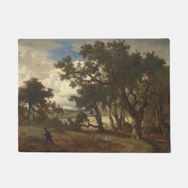  Hunter in a Rural Landscape (Andreas Achenbach) Doormat (Front)
