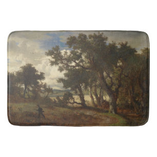  Hunter in a Rural Landscape  Bath Mat