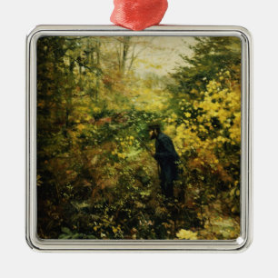Hunter in the Forest (by H.A. Brendekilde) Metal Ornament