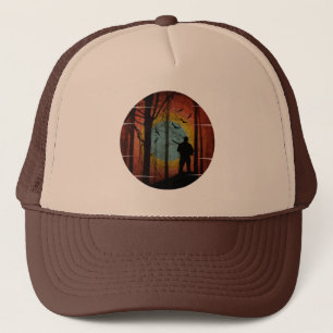 HUNTER IN THE WOODS HUNTING FOREST TRUCKER HAT