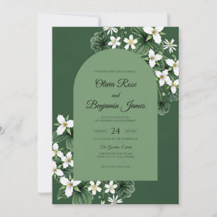 Hunter Jasmine Leaf Wedding Invitation