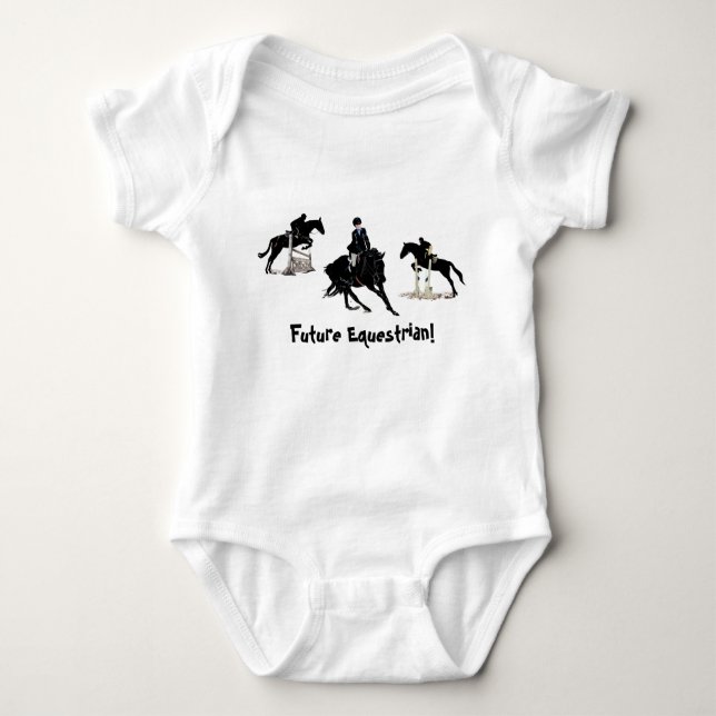 Hunter Jumper Equestrian Horse Baby Bodysuit (Front)