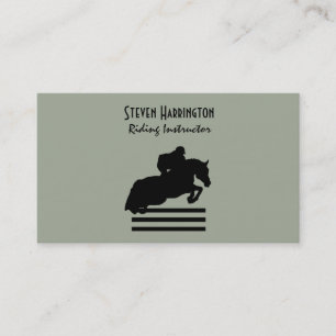 Hunter Jumper Horse and Rider Silhouette Business Card
