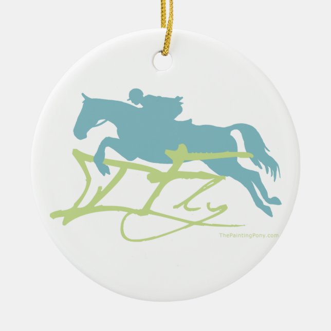 Hunter Jumper Horse Ceramic Ornament (Front)