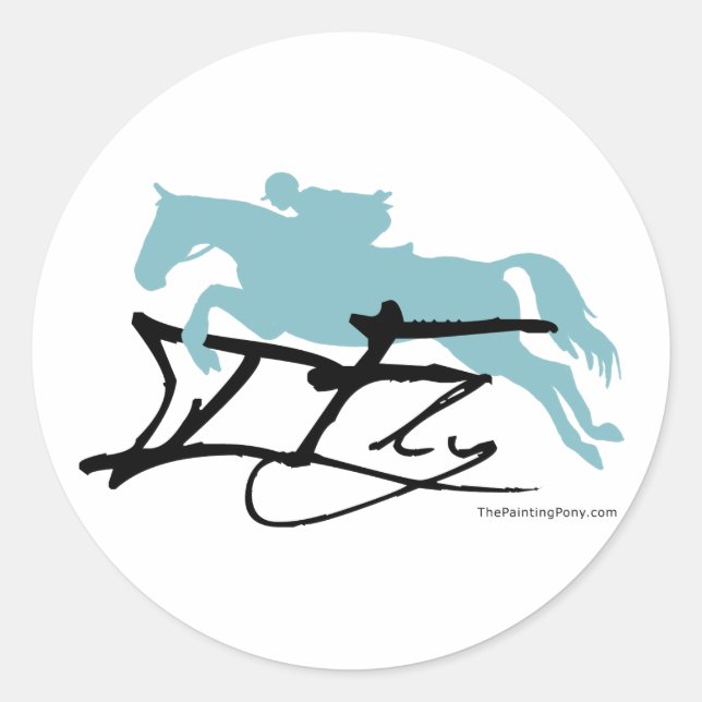 Hunter Jumper Horse Classic Round Sticker (Front)