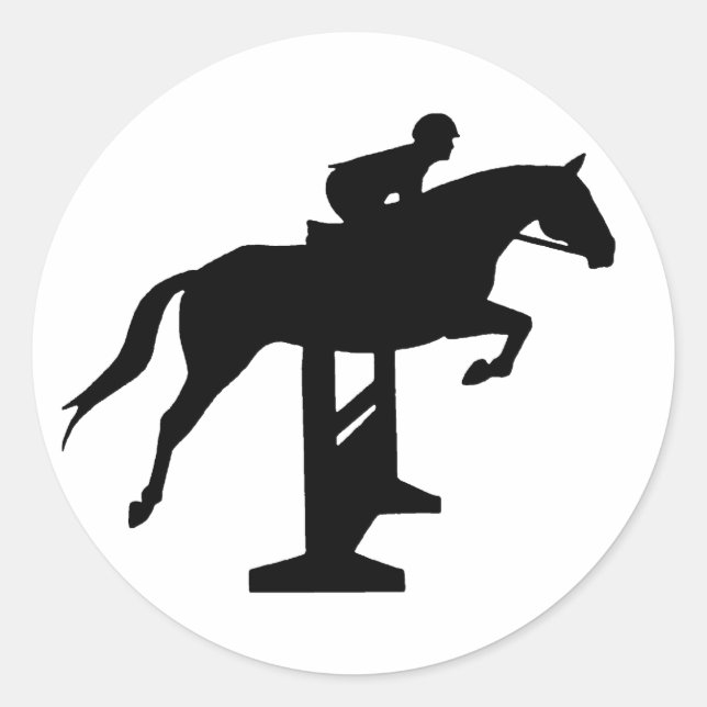 Hunter Jumper Horse & Rider Classic Round Sticker (Front)