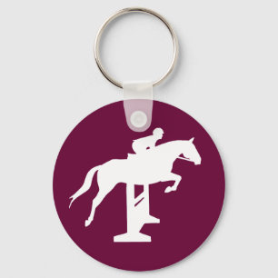 Hunter Jumper Horse & Rider (white) Key Ring