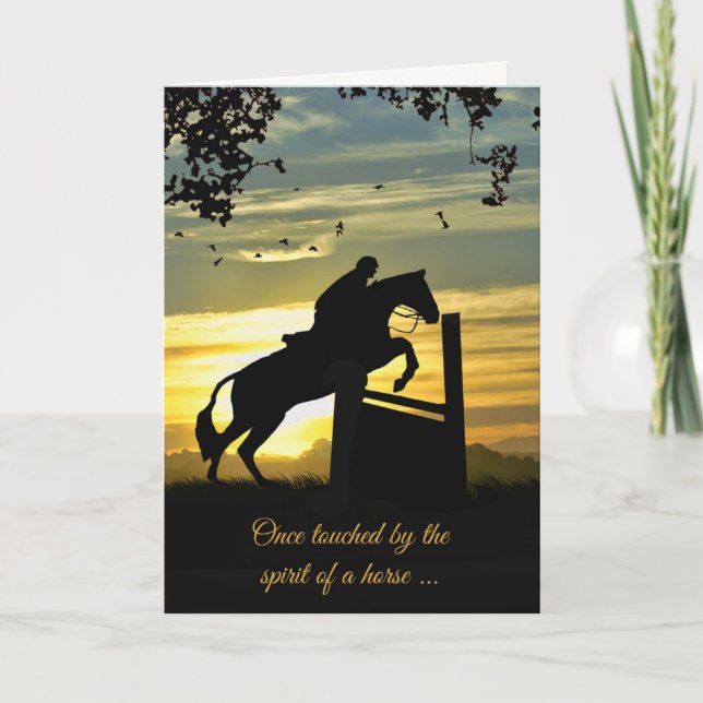Hunter Jumper Horse Sympathy Card (Front)