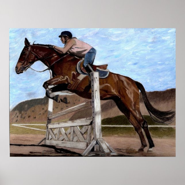Hunter/Jumper Horse Training Art Print (Front)