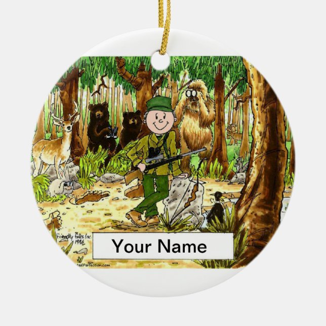 Hunter - Male Ceramic Ornament (Front)