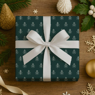 Hunter   Modern Trees Pattern Wrapping Paper
