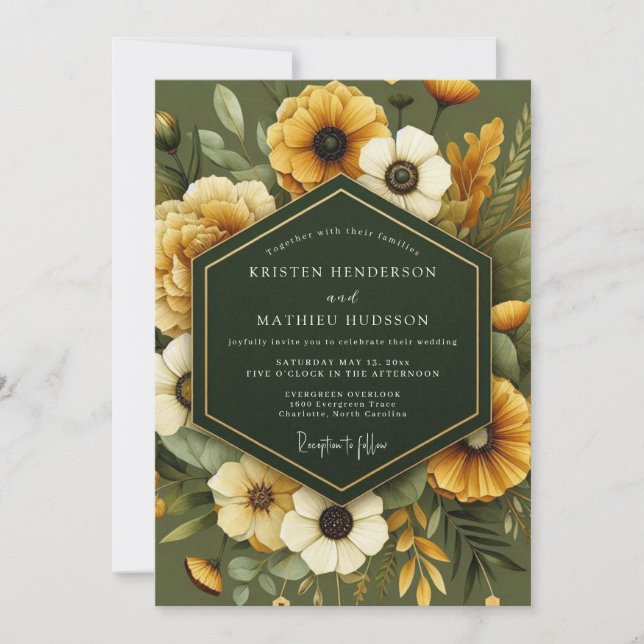 Hunter Ochre Harvest Wedding Invitation (Front)