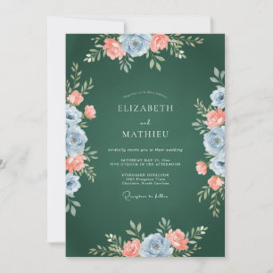 Hunter Peach Petal Wedding Invitation