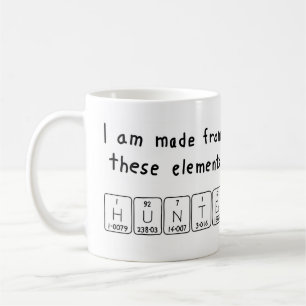 Hunter periodic table name mug