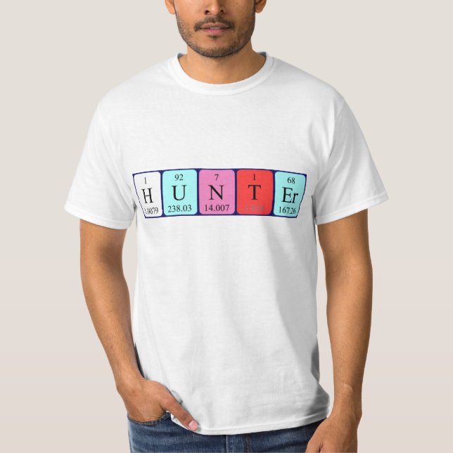 Hunter periodic table name shirt (Front)