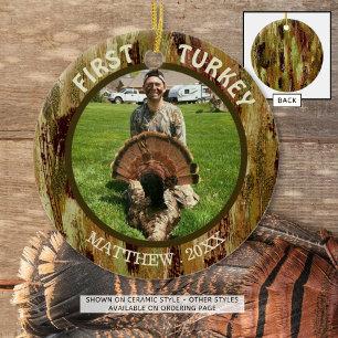 Hunter Photo FIRST TURKEY Hunting Camouflage Ceramic Ornament