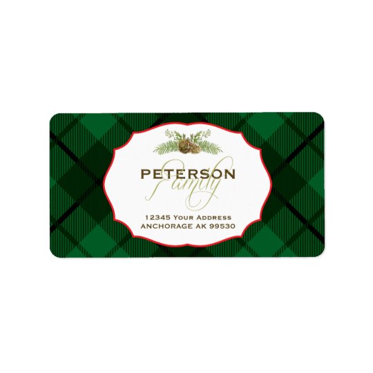 Hunter Plaid, Holiday Address Label