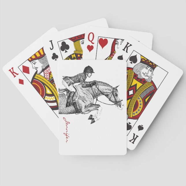 Hunter Pony Pointillism Playing Cards (Back)