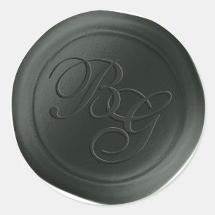 Hunter Script Double Monogram Wax Seal Stickers