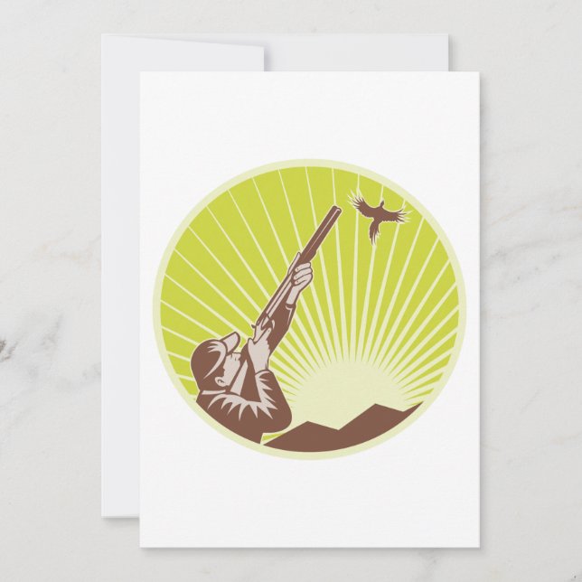 Hunter Shooting Goose Retro Outdoor Invitation (Front)