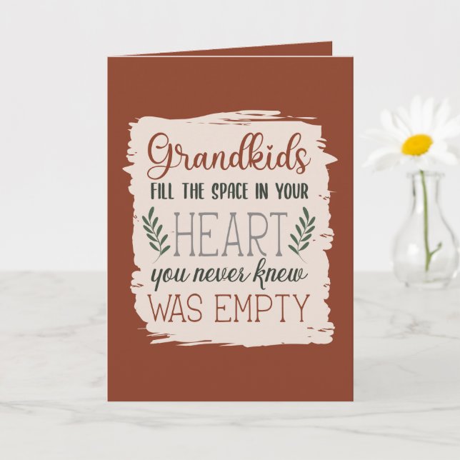 Hunter & Terracotta Grandparent's Day Typography Card (Small Plant)