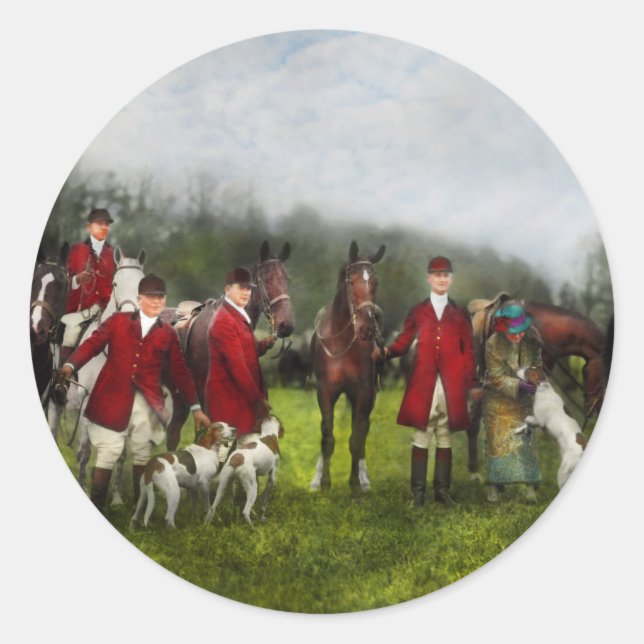 Hunter - The fox hunt - Tally-ho 1924 Classic Round Sticker (Front)