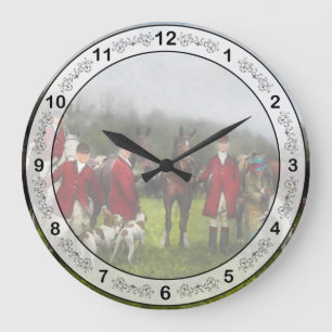 Hunter - The fox hunt - Tally-ho 1924 Large Clock