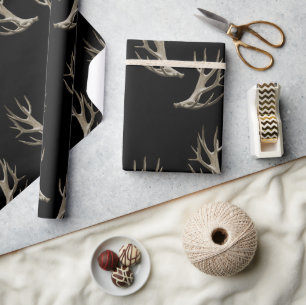 Hunter Theme Deer Antlers Gift Wrap