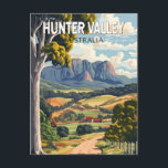 Hunter Valley Australia Travel Art Vintage Postcard<br><div class="desc">Hunter Valley retro vector travel design. The Hunter Valley,  north of Sydney in New South Wales,  is one of Australia's major wine regions,  with a viticultural history dating back to the early 1800s.</div>