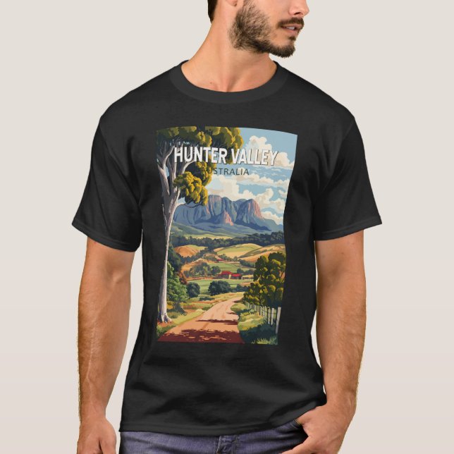 Hunter Valley Australia Travel Art Vintage T-Shirt (Front)