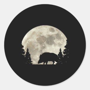 Hunter Wild Boar Keiler Wildsau Hunting Hunter Classic Round Sticker