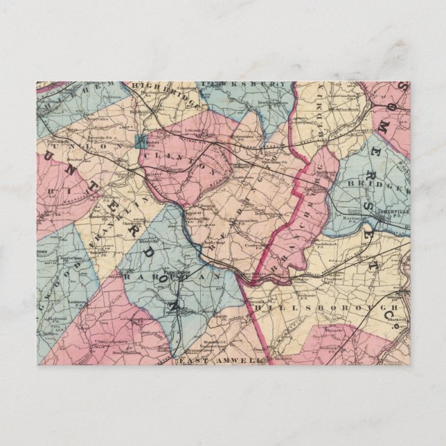 Hunterdon, Somerset Cos, NJ Postcard (Front)