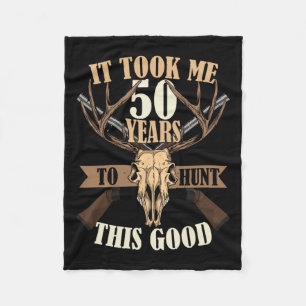 Hunters 50th Birthday Years Old Deer Hunting Stag Fleece Blanket