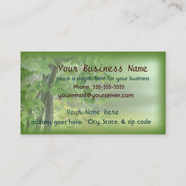 Hunters, Birdwatchers, Landscapers business card2 Business Card (Front)