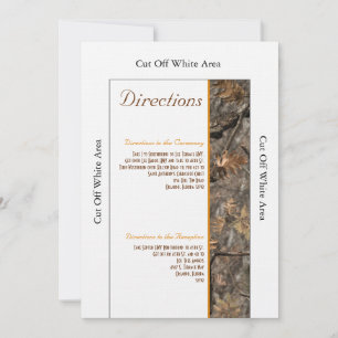 Hunter's Camo Chic Wedding Directions Card