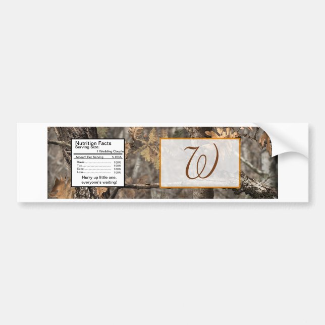 Hunter's Camo Chic Wedding Water Bottle Label (Front)