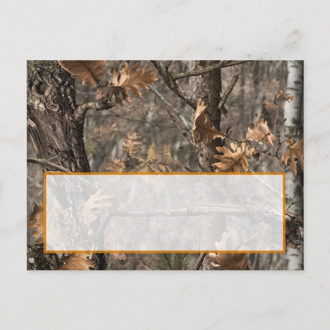 Hunter's Camo Chic Wedding Writable Place Card (Front)
