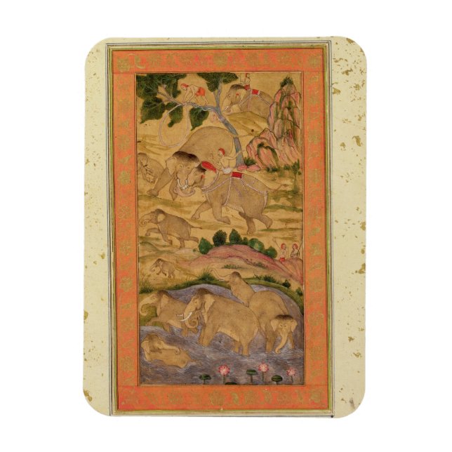 Hunters Capturing Elephants, from the Large Clive Magnet (Vertical)