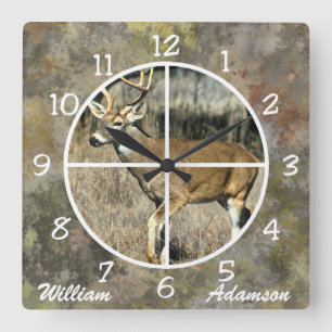 Hunters Clock Deer in Crosshairs personalise