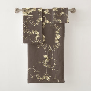 Hunter's Country Wood Knot Buck Deer Forest Vines Bath Towel Set