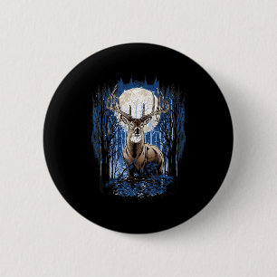 Hunters Deer Hunting Big Whitetail Buck 6 Cm Round Badge