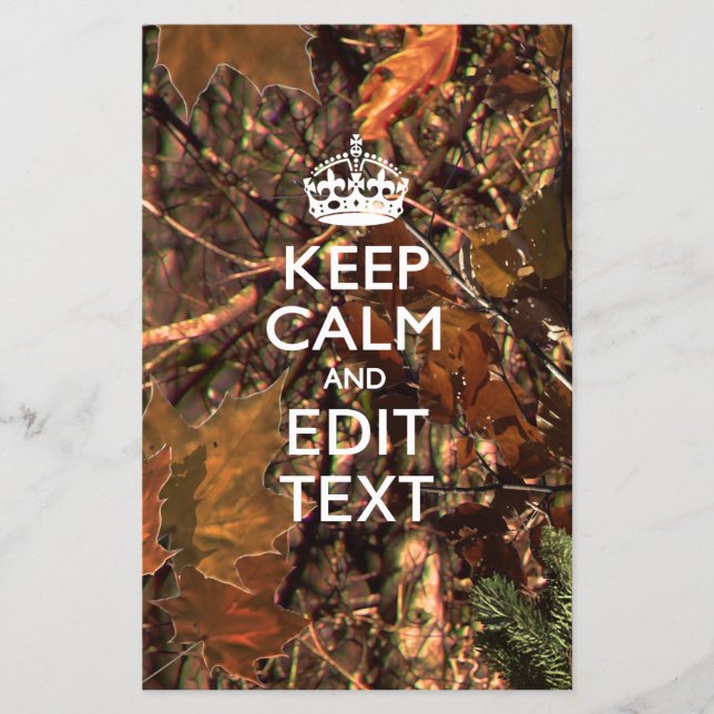 Hunters Fall Camouflage Keep Calm Your Text Flyer (Front)