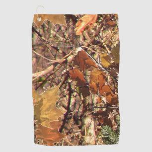 Hunter's Fall Camouflage Painting Decor on a  Golf Towel