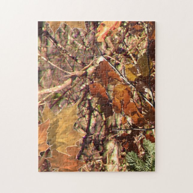 Hunter's Fall Nature Camouflage Painting Decor Jigsaw Puzzle (Vertical)